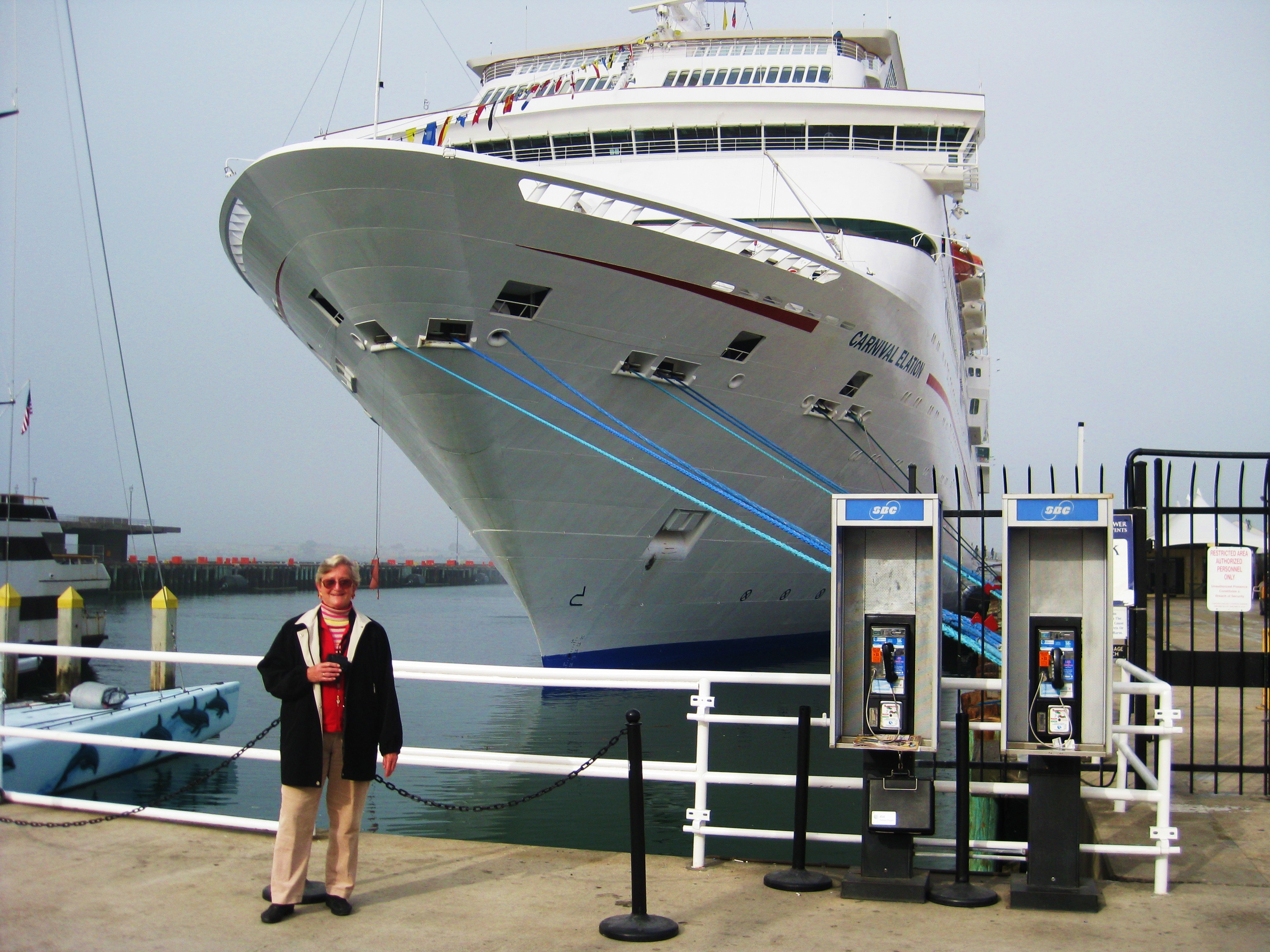 A huge cruise ship just arrived